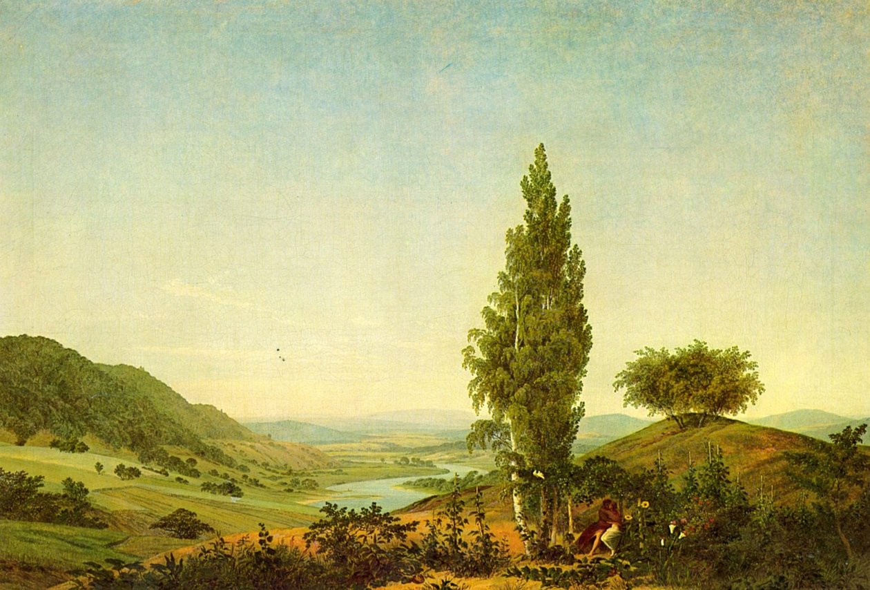 Der Sommer (Landschaft mit Liebespaar) av Caspar David Friedrich