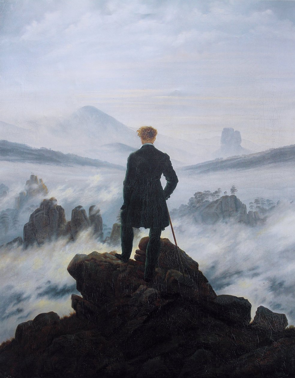 The Wanderer över Nebelhavet av Caspar David Friedrich