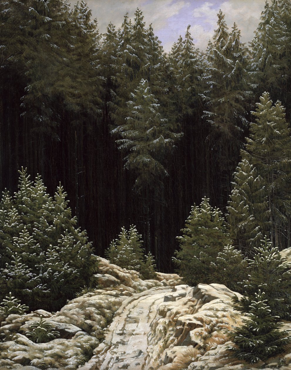 Tidig snö, ca 1828 av Caspar David Friedrich