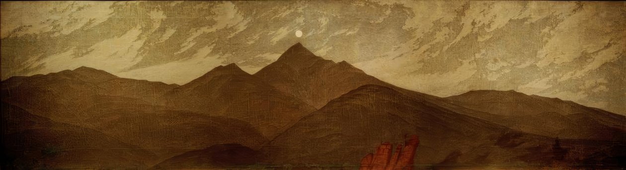 Månen över Giant Mountains av Caspar David Friedrich