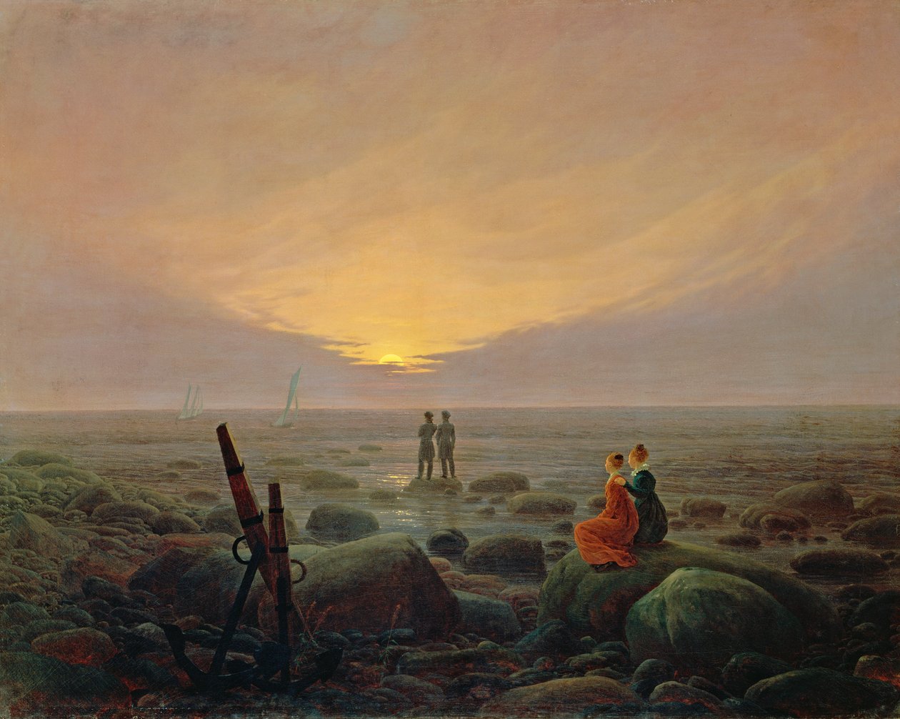 Månen stiger över havet av Caspar David Friedrich