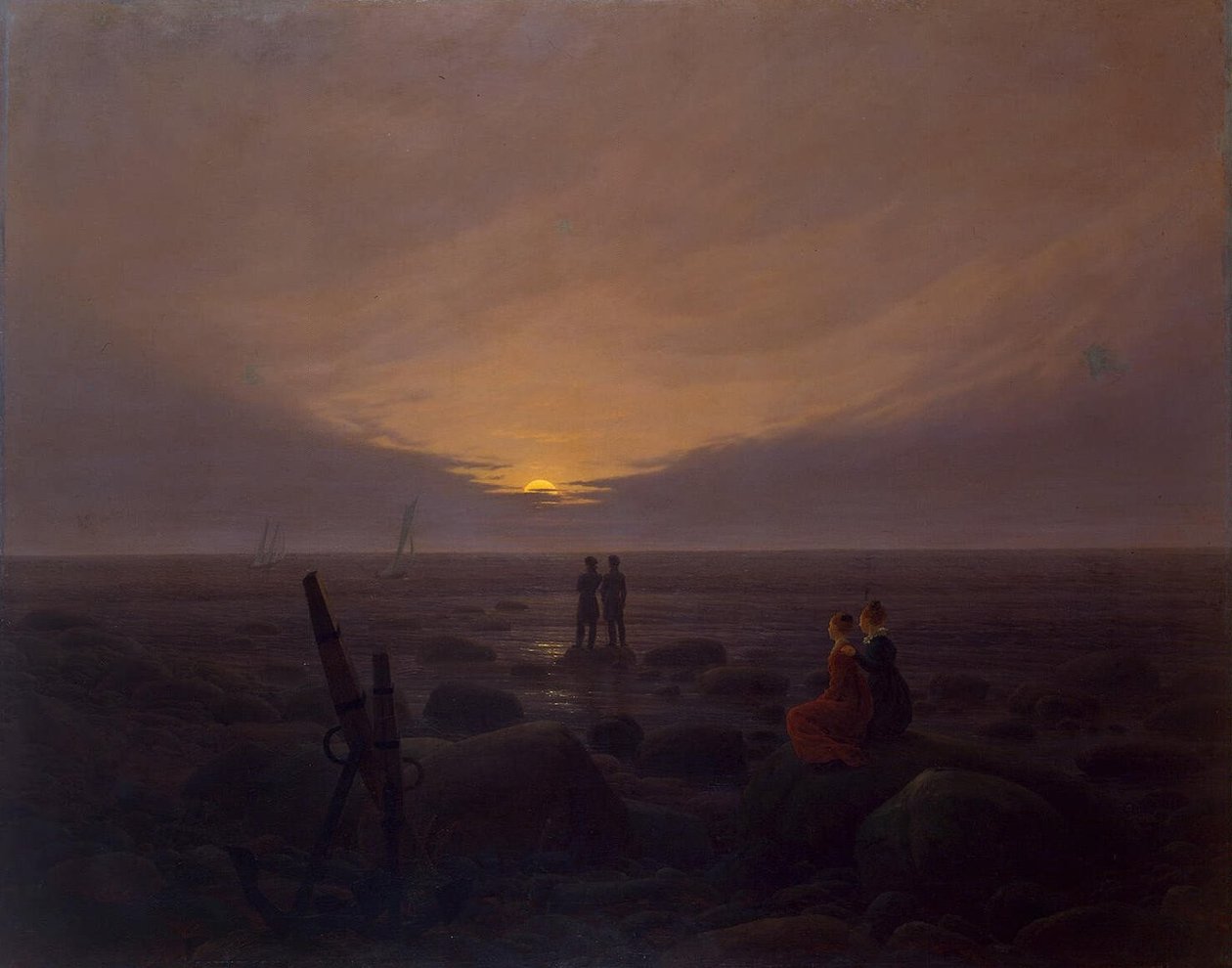 Moonrise over the Sea av Caspar David Friedrich