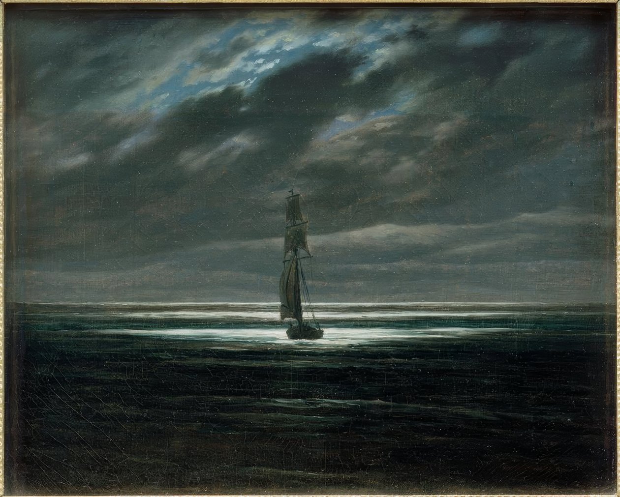 Havslandskap i månsken på havet av Caspar David Friedrich
