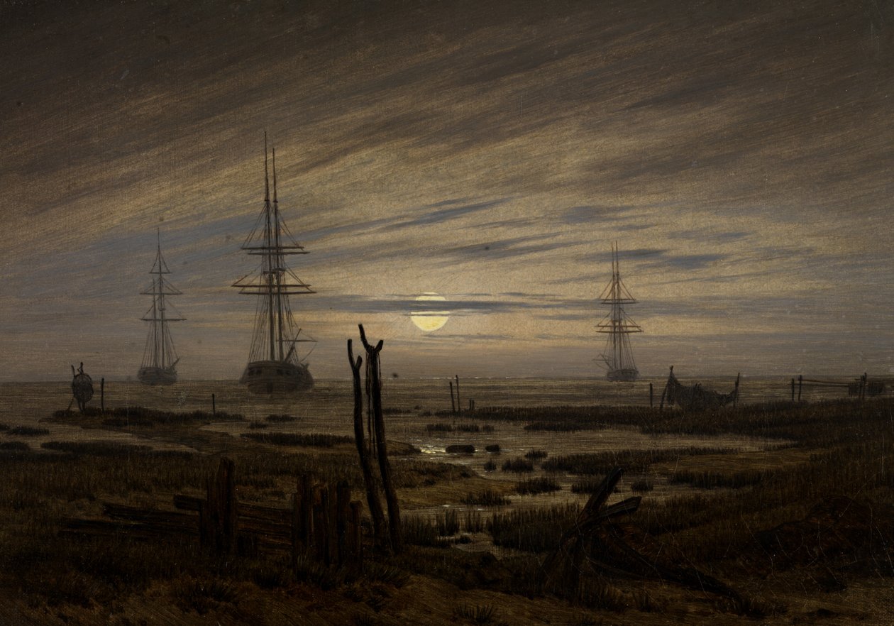Ships at Anchor av Caspar David Friedrich