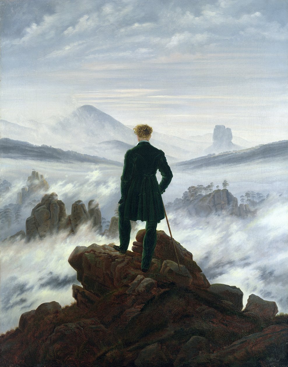 Vandraren ovanför Dimhavet av Caspar David Friedrich
