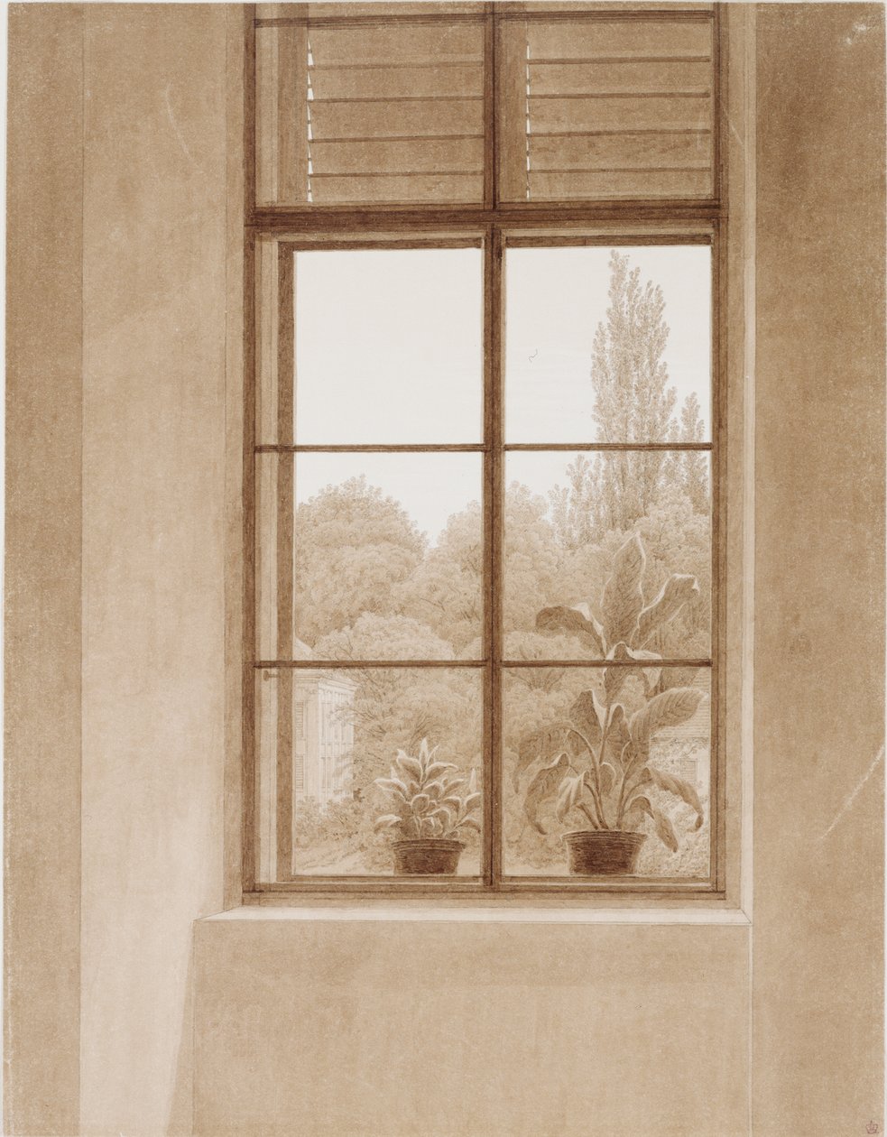 Window Looking over the Park av Caspar David Friedrich