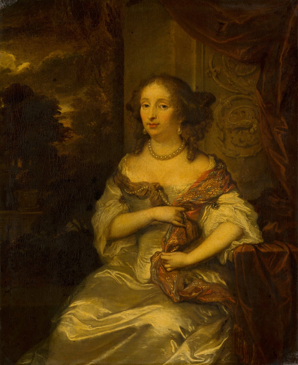 Porträtt av Elisabeth Bebber av Caspar Netscher