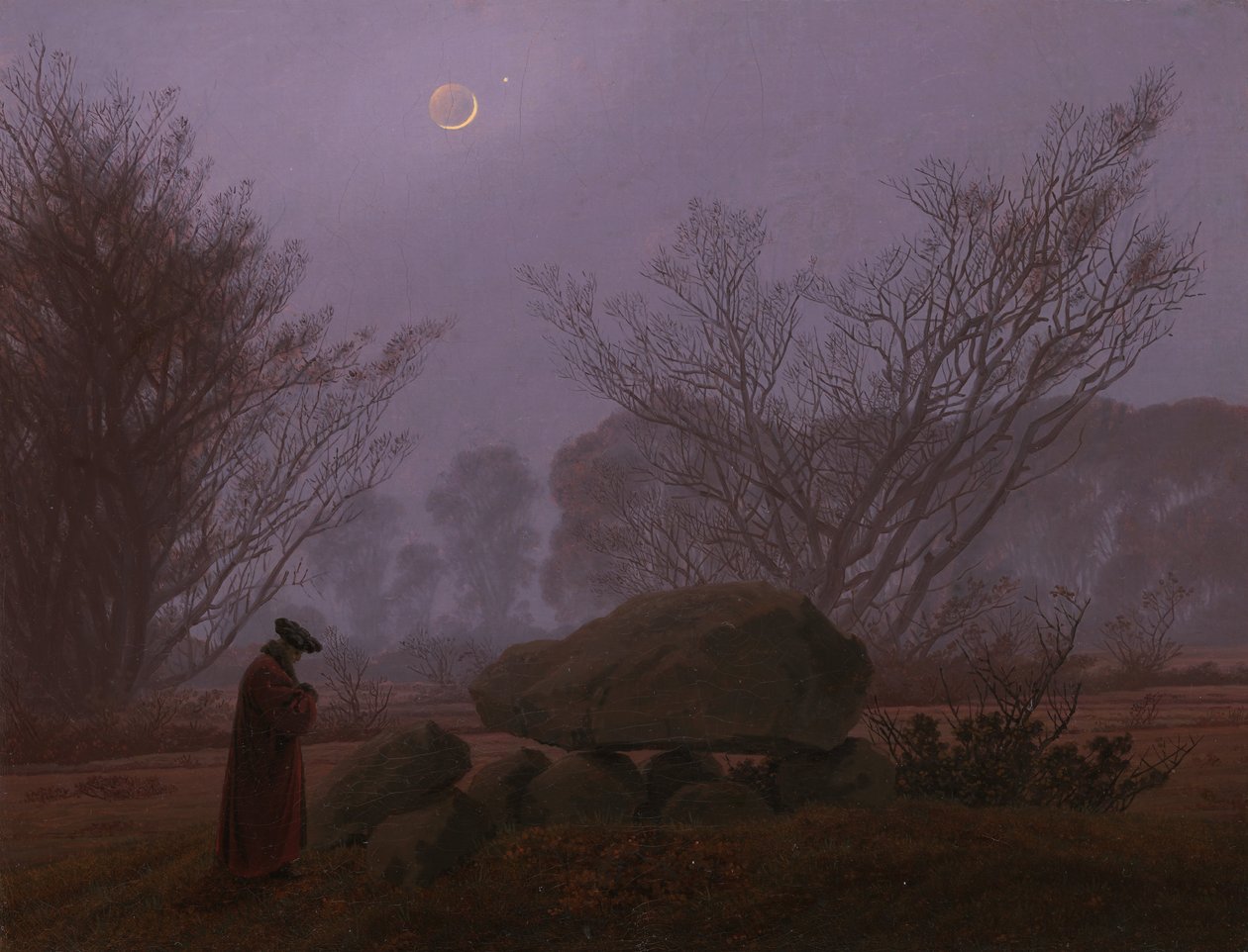 En promenad i skymningen, 1830-1835 av Caspar David Friedrich