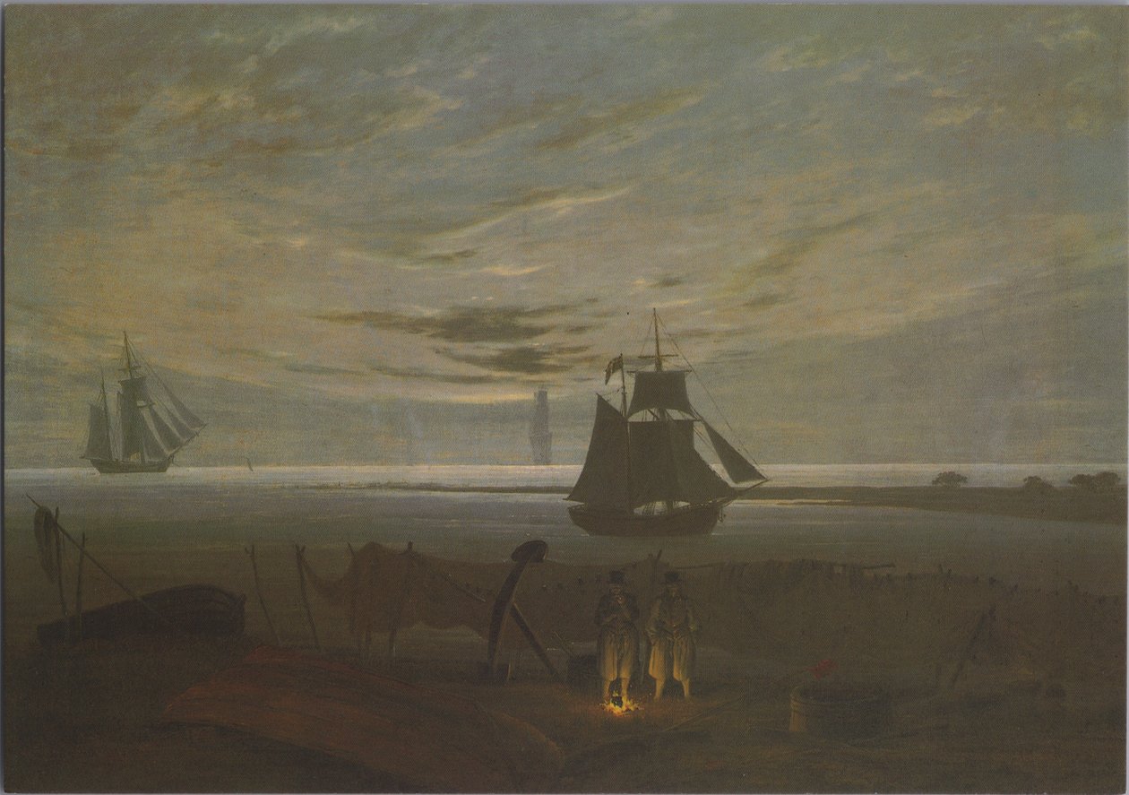 Kväll på stranden vid Östersjön av Caspar David Friedrich