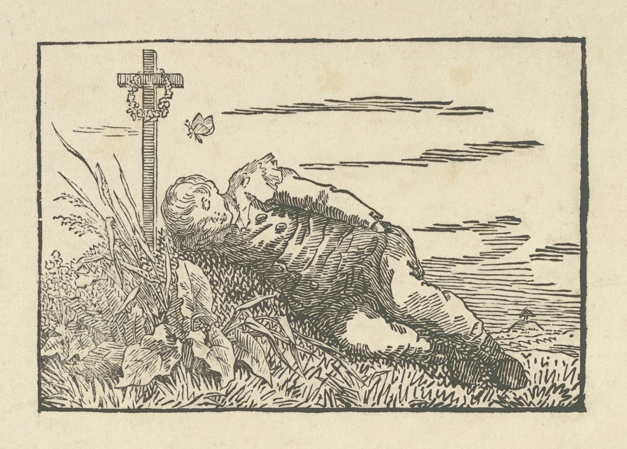 Pojke som sover på en grav, 1802 av Caspar David Friedrich