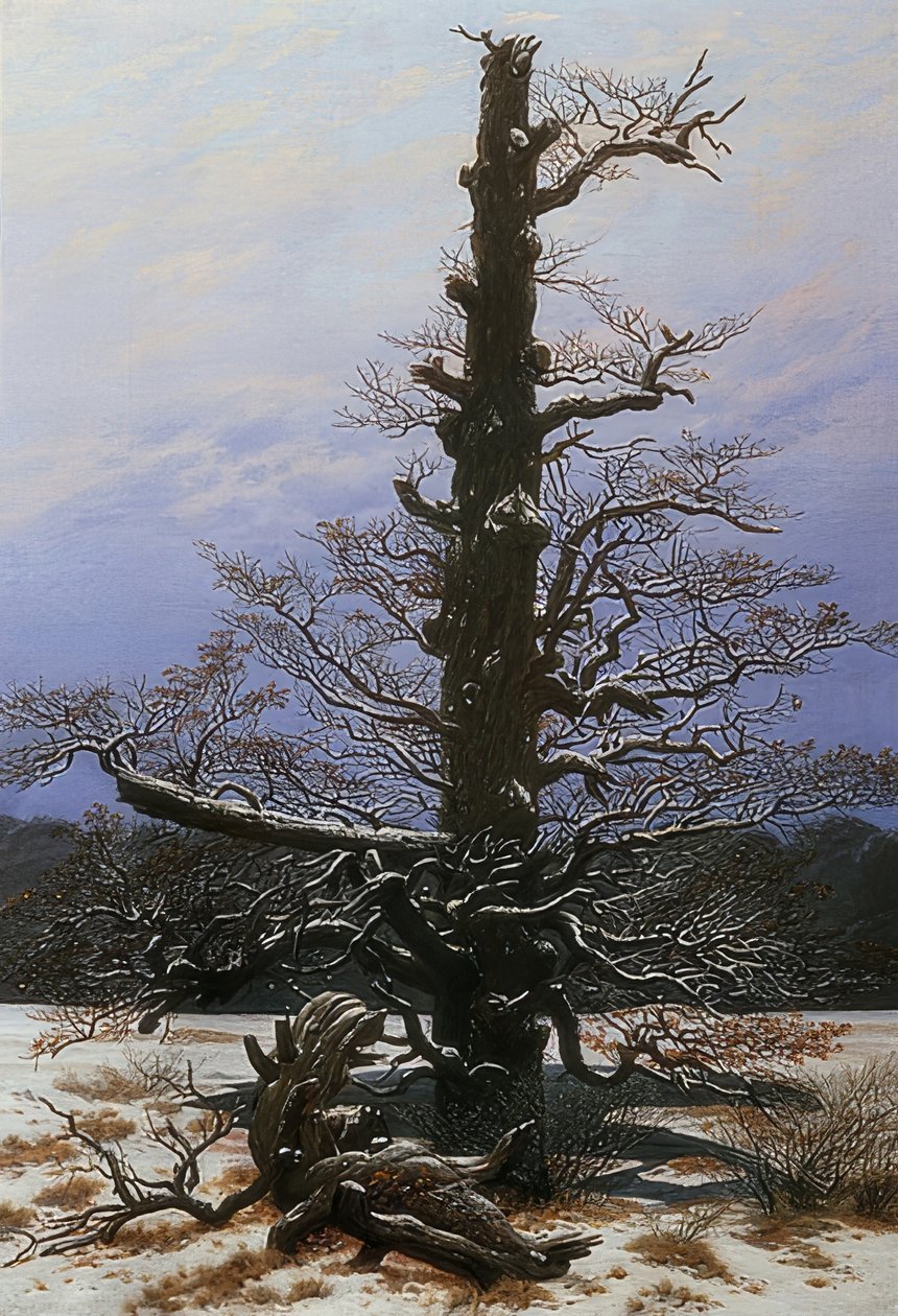 Ek i snön. 1829 av Caspar David Friedrich