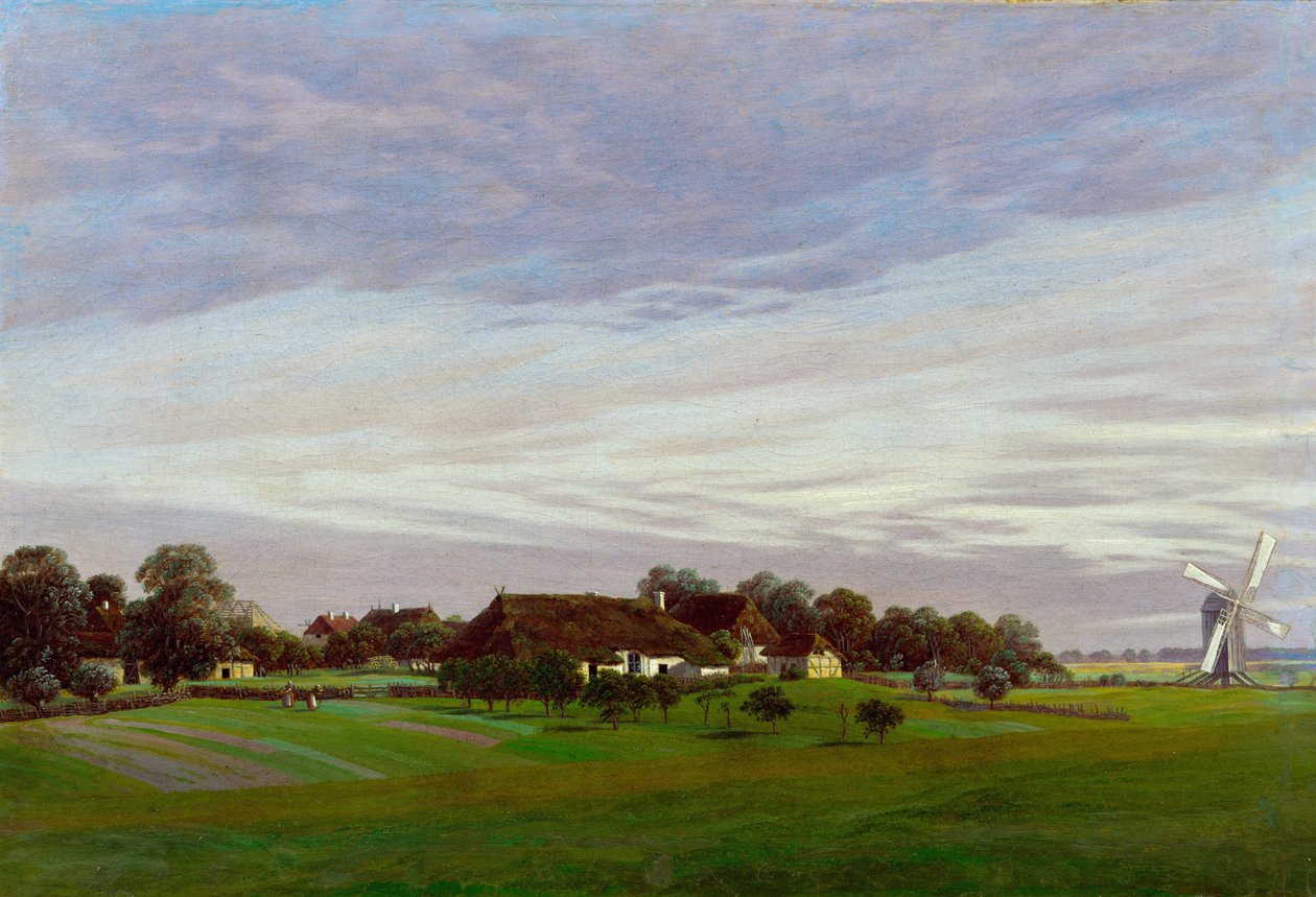 Platt landsbygd nära Greifswald, 1822-1823 av Caspar David Friedrich