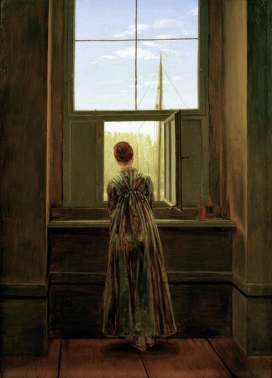 Kvinna vid fönstret av Caspar David Friedrich