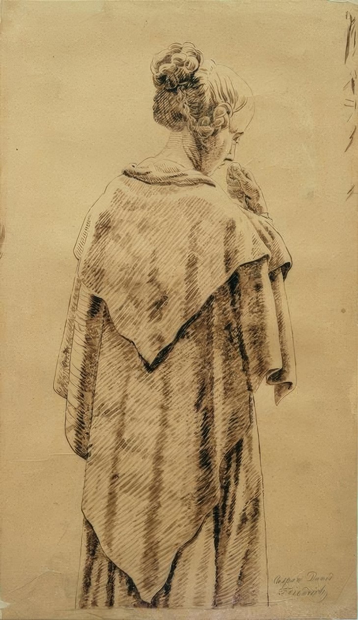 Kvinna i en sjal av Caspar David Friedrich