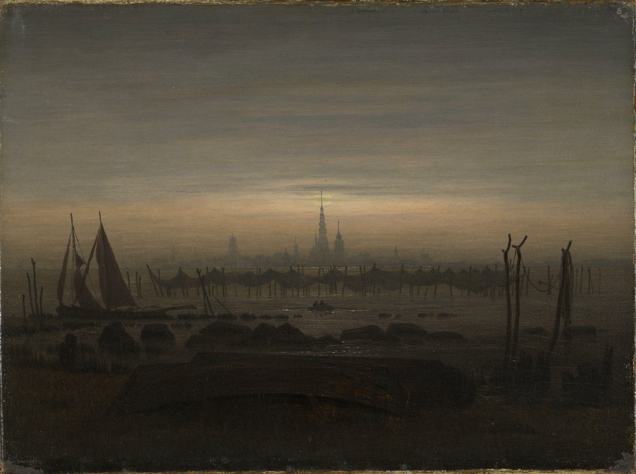 Greifswald i månsken av Caspar David Friedrich