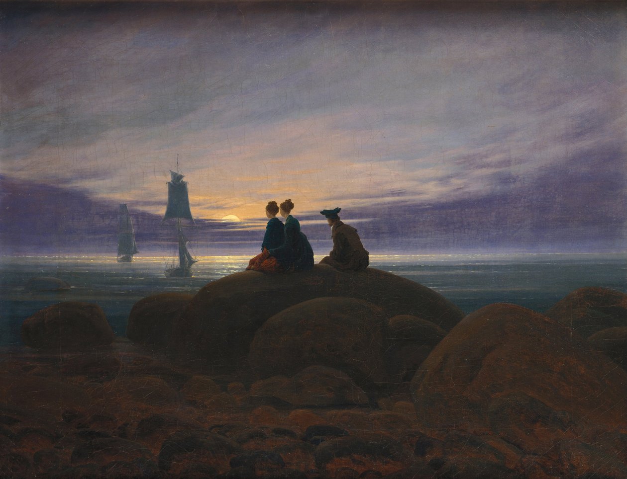 Månuppgång över havet, 1822 av Caspar David Friedrich