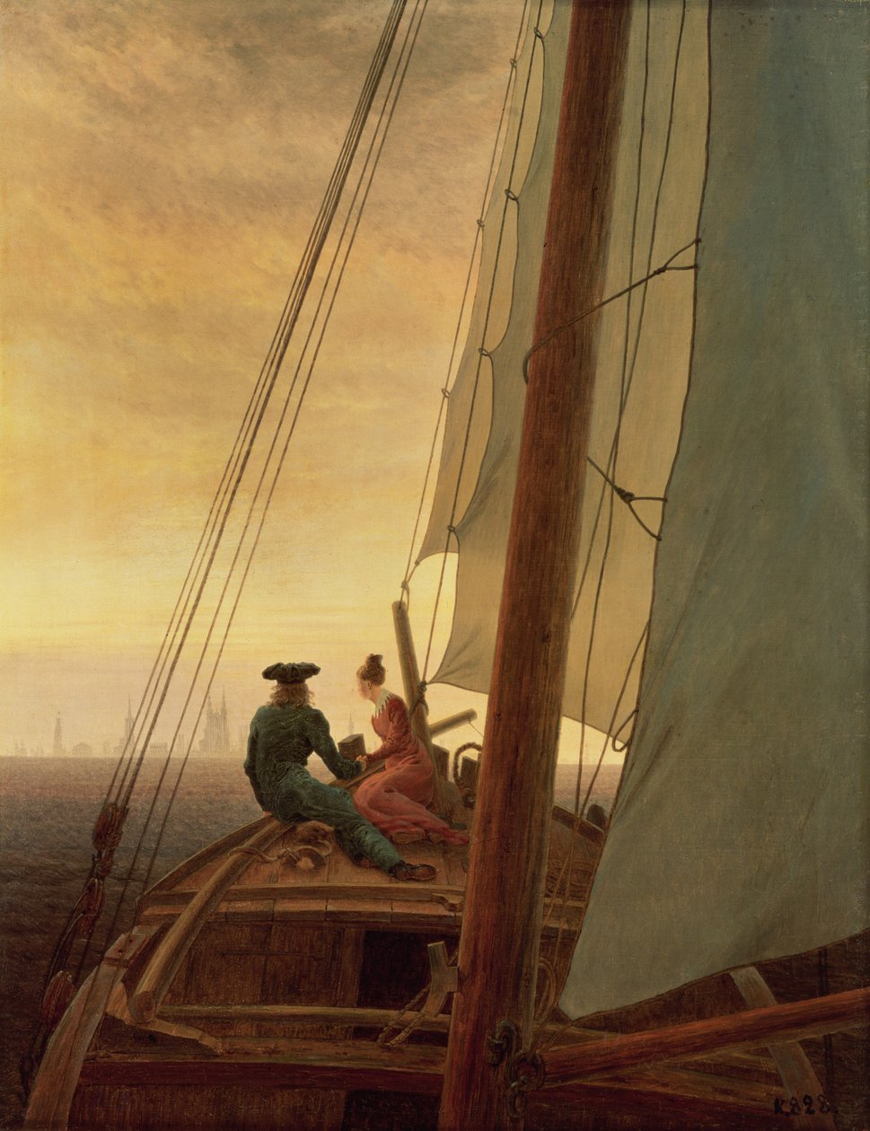 Ombord på ett segelfartyg av Caspar David Friedrich