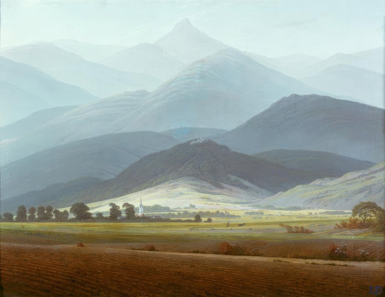 Giant Mountains landskap av Caspar David Friedrich