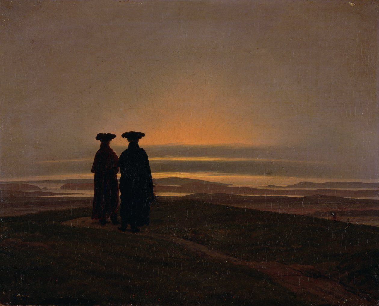 Solnedgång (bröder) av Caspar David Friedrich