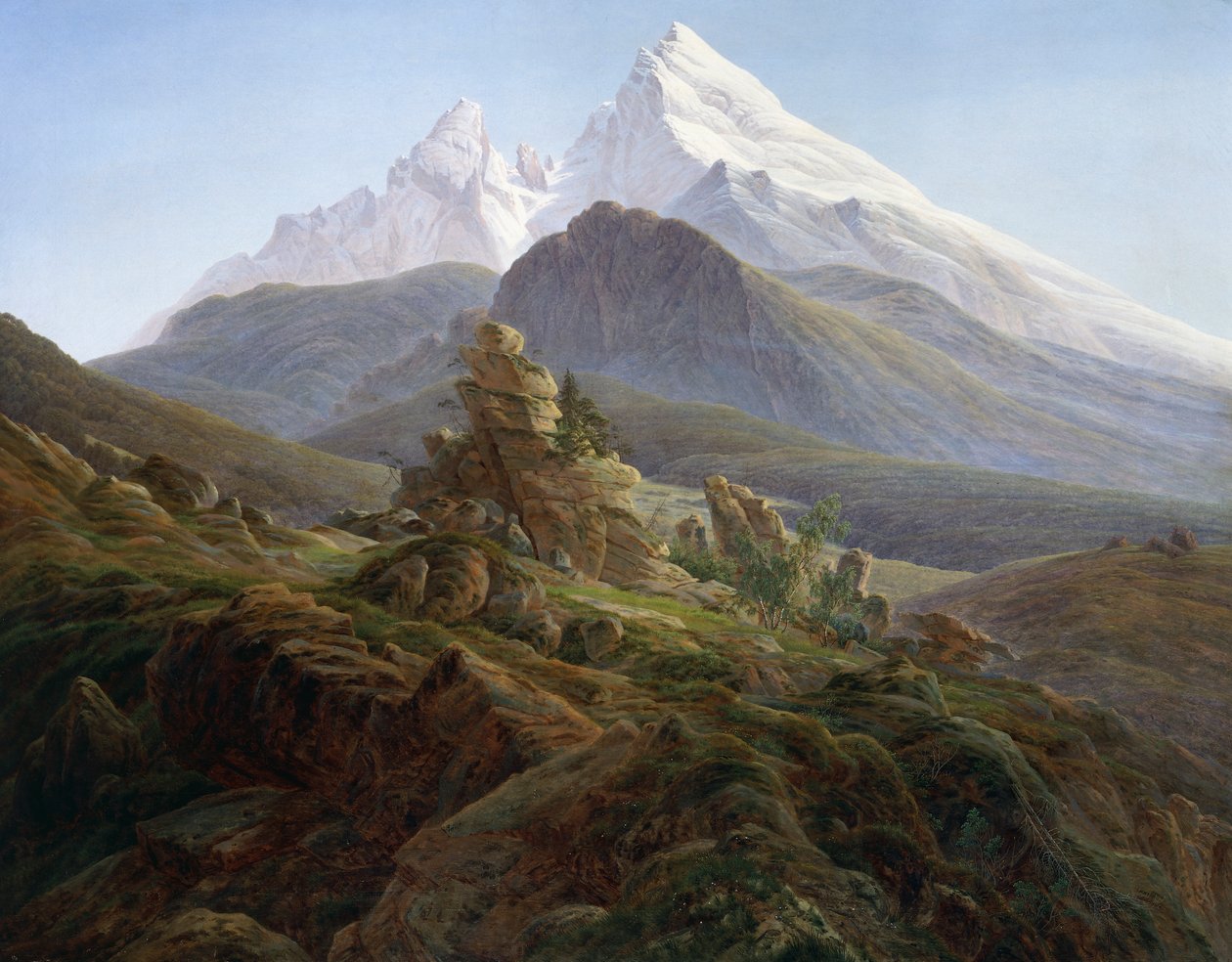 The Watzmann (olja på duk) av Caspar David Friedrich