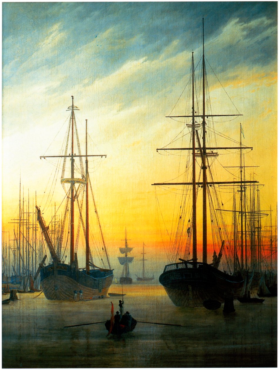Utsikt över en hamn av Caspar David Friedrich