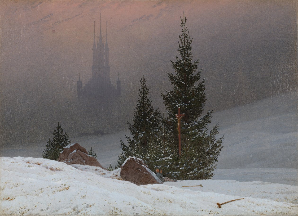 Vinterlandskap, ca 1811 (olja på duk) av Caspar David Friedrich