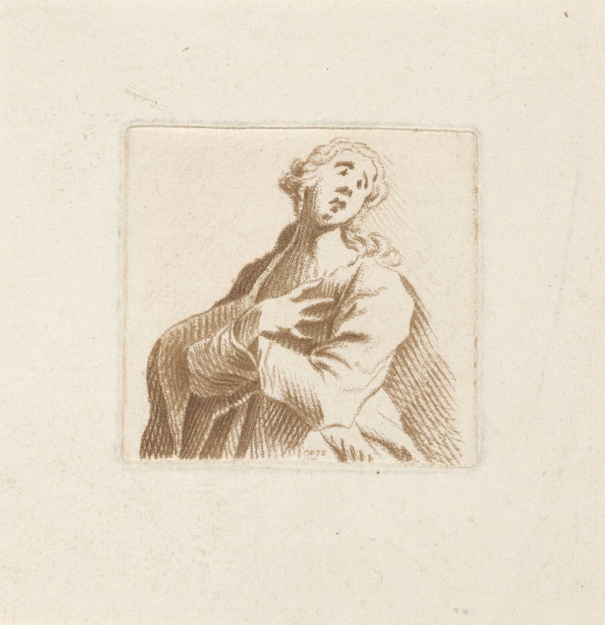 Byst av en kvinna, i förtvivlan av Caspar Jacobsz. Philips