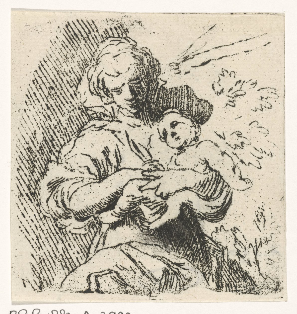 Kvinna med barn i famnen av Caspar Jacobsz. Philips