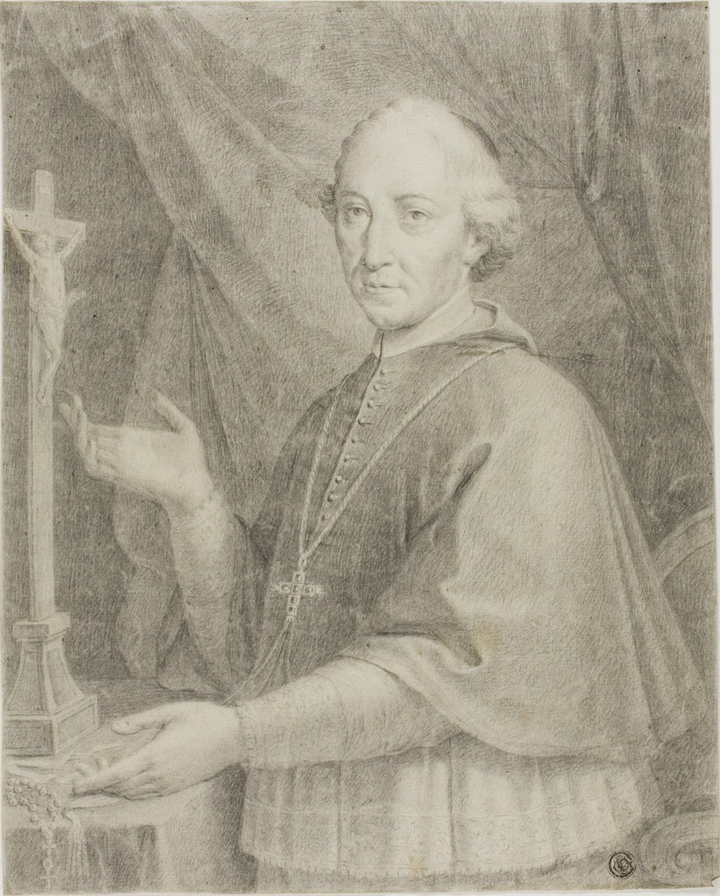 Porträtt av Ecclesiastic av Caspar Netscher