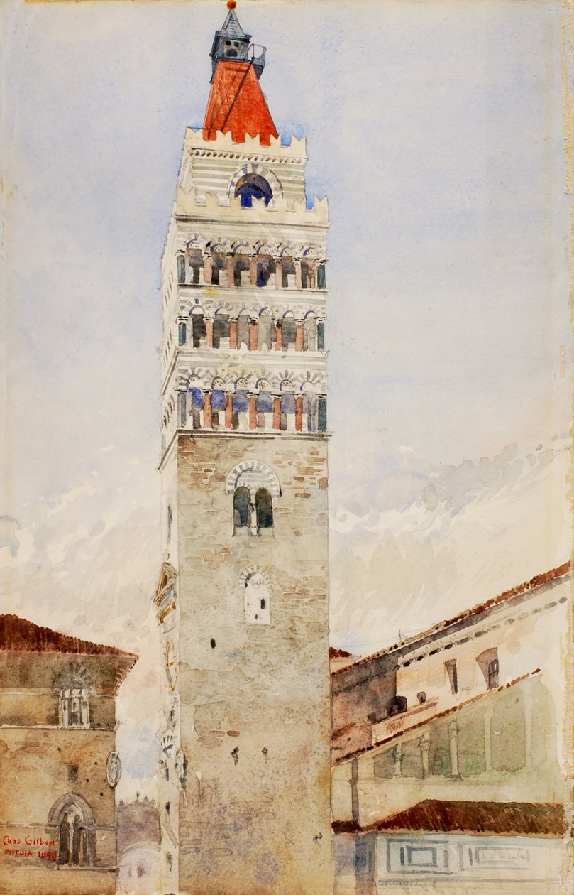 大聖堂の塔、ピストイア、イタリア、1898 年。スウェーデン語 av Cass Gilbert
