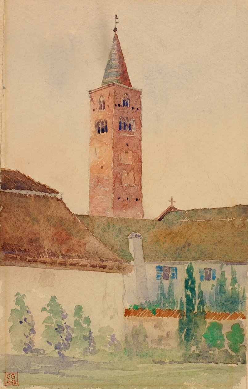 Kyrktornet, Italien, 1898. av Cass Gilbert