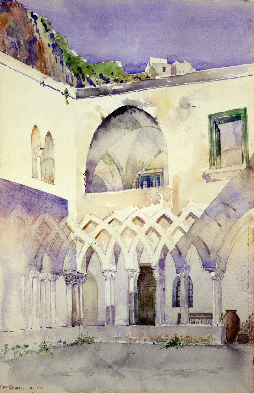 Innergård, Capucine-klostret, Amalfi av Cass Gilbert