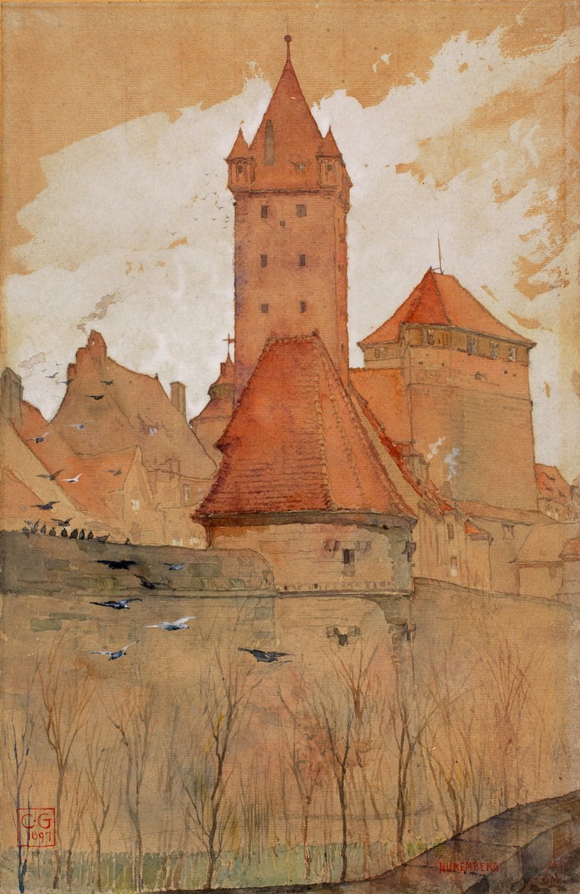 Torn från stadsmuren, Nürnberg, 1897. av Cass Gilbert