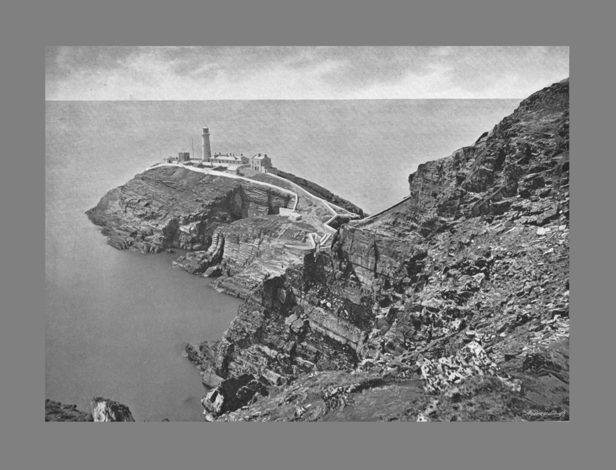 South Stack fyr, Holyhead, c1900 av Catherall and Pritchard