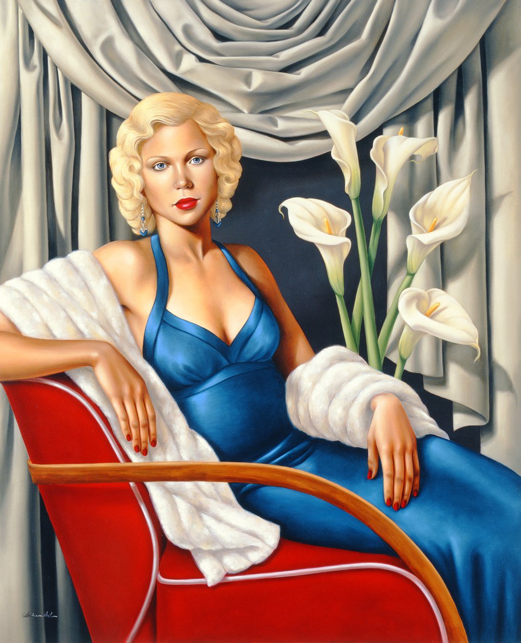 Homage till Harlow (olja på linne) av Catherine Abel