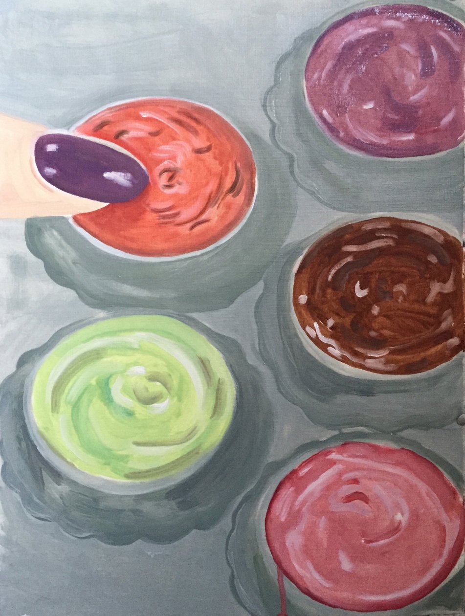 More Magic, 2016 (olja på papper) av Cathy Lomax