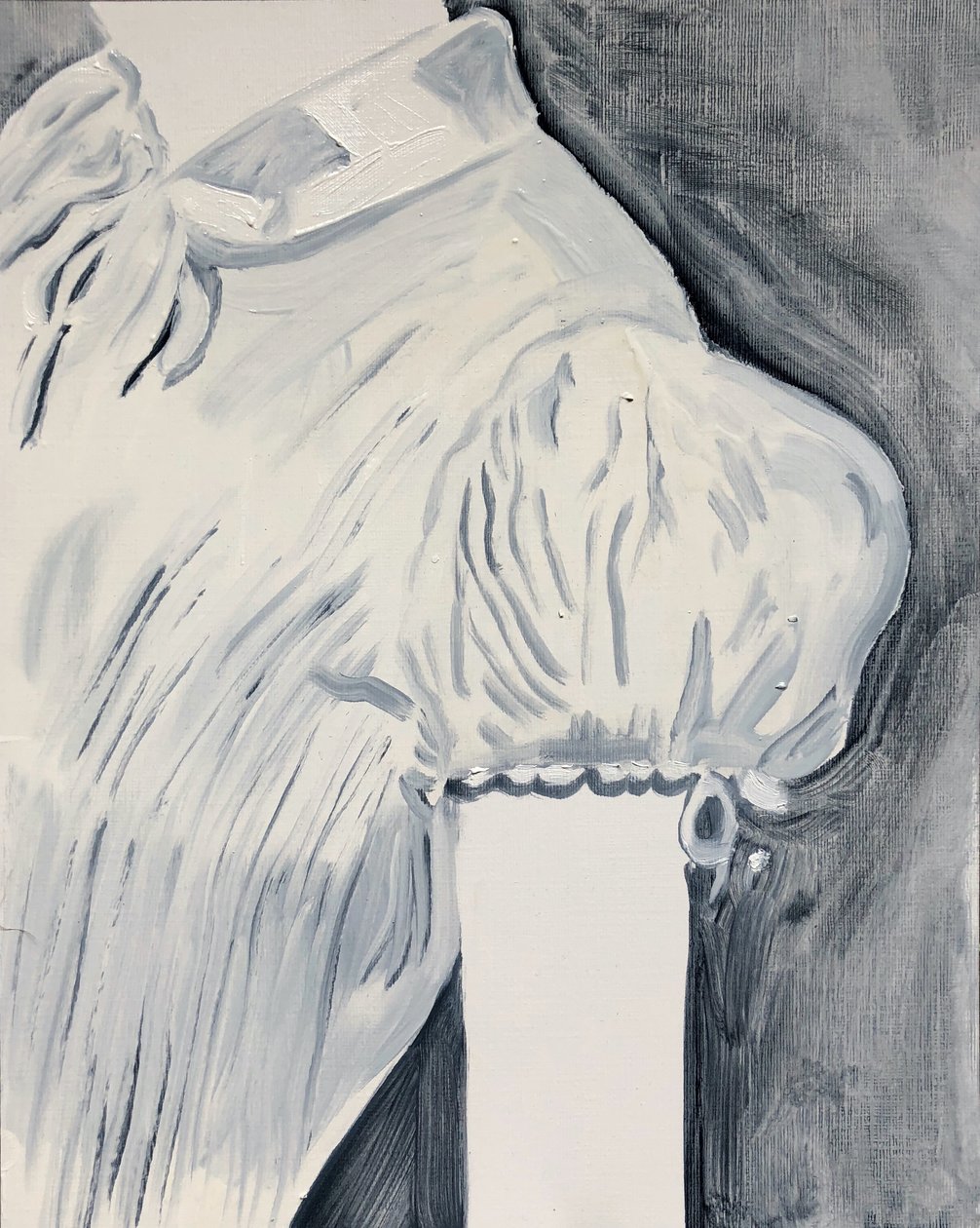 Puff, 2018 (olja på papper) av Cathy Lomax