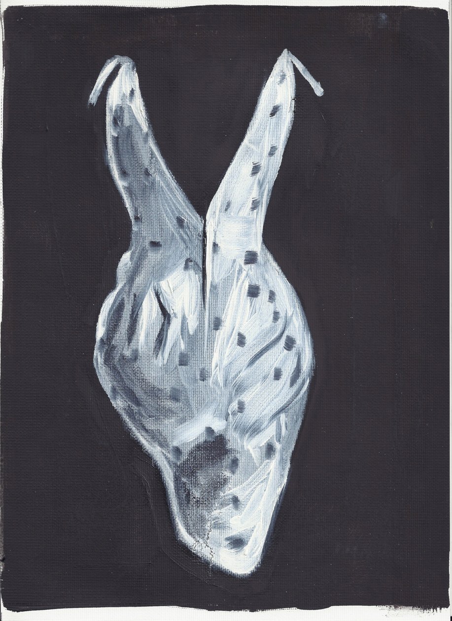 Roslyn, back, 2012 (olja  akryl på papper) av Cathy Lomax