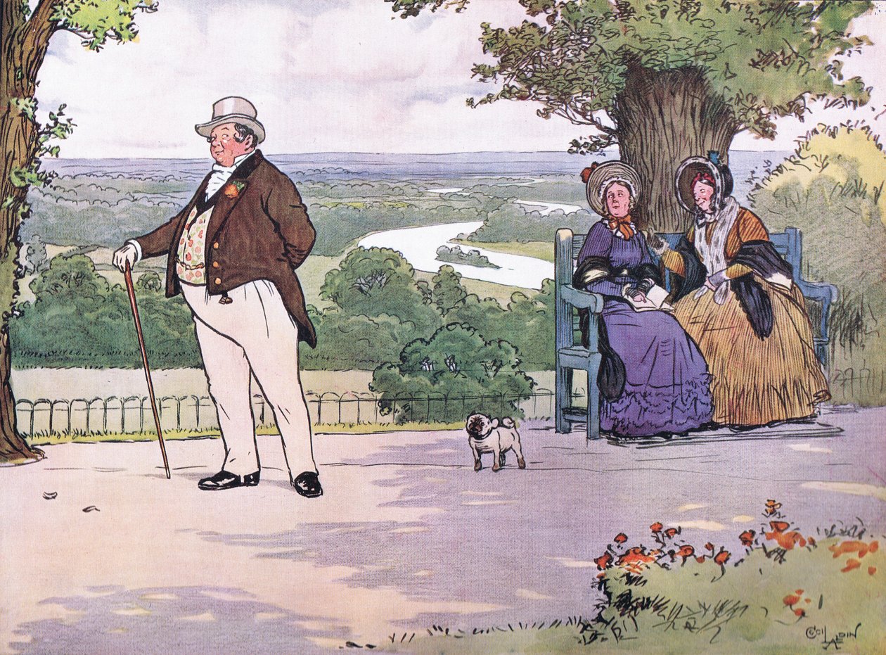 Beundran från många äldre damer som är ensamstående. av Cecil Charles Windsor Aldin