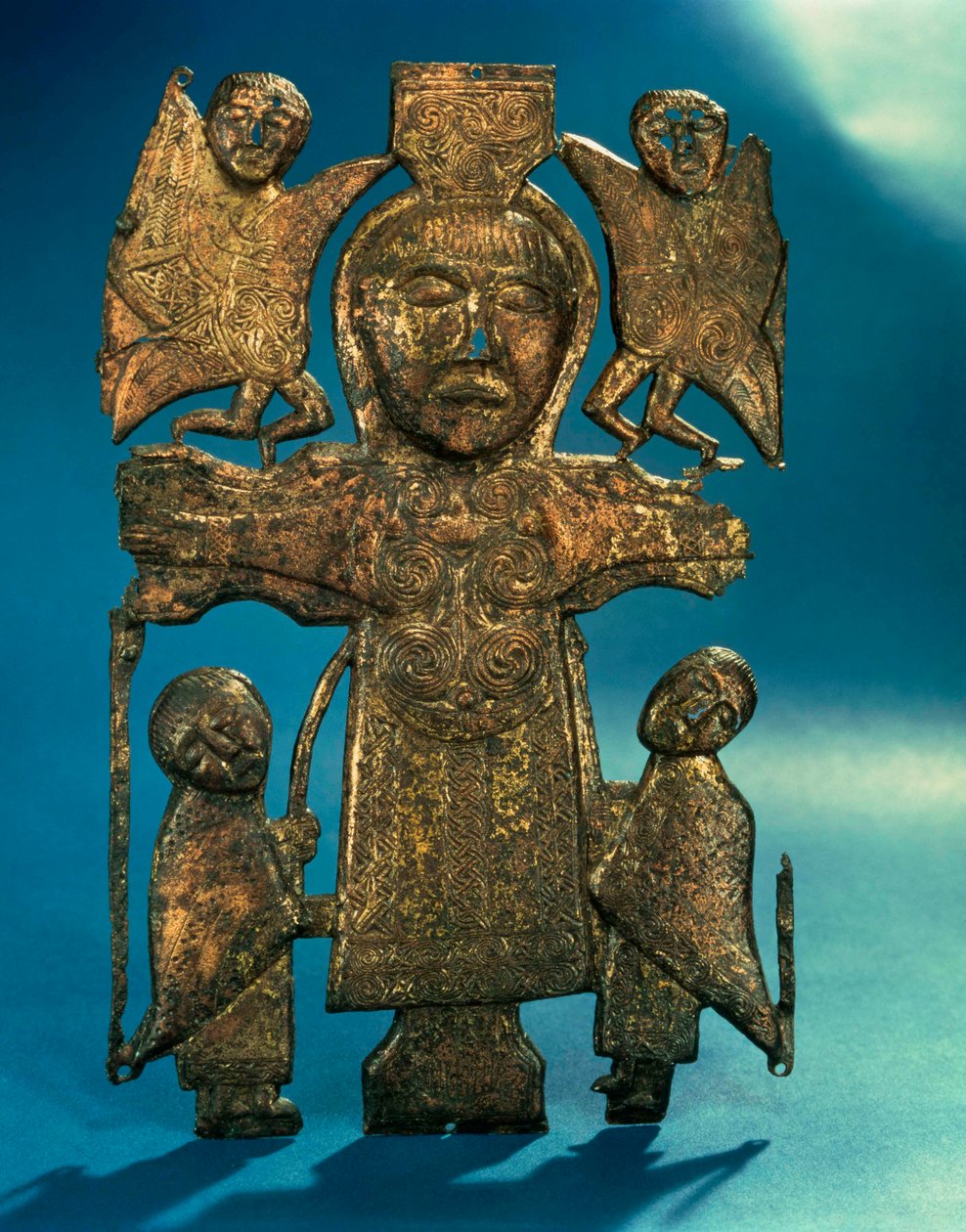 St. Johannes korsfästelseplakett, sent 700-tal (förgylld brons) av Celtic