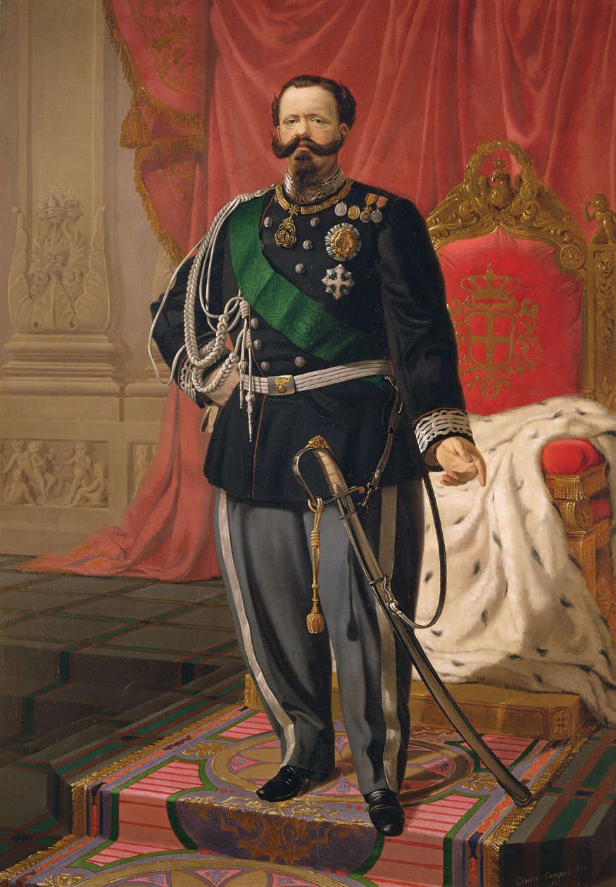 Porträtt av Victor Emmanuel II av Italien av Cesare Campini