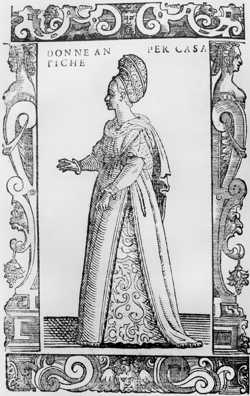 Frun i huset, 1590 av Cesare Vecellio