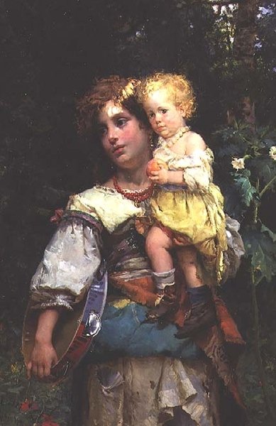 Kvinna och barn av Cesare Auguste Detti