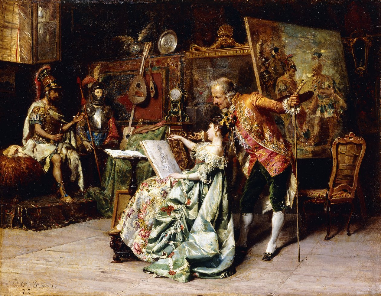 I konstnärens studio, 1872 av Cesare Auguste Detti