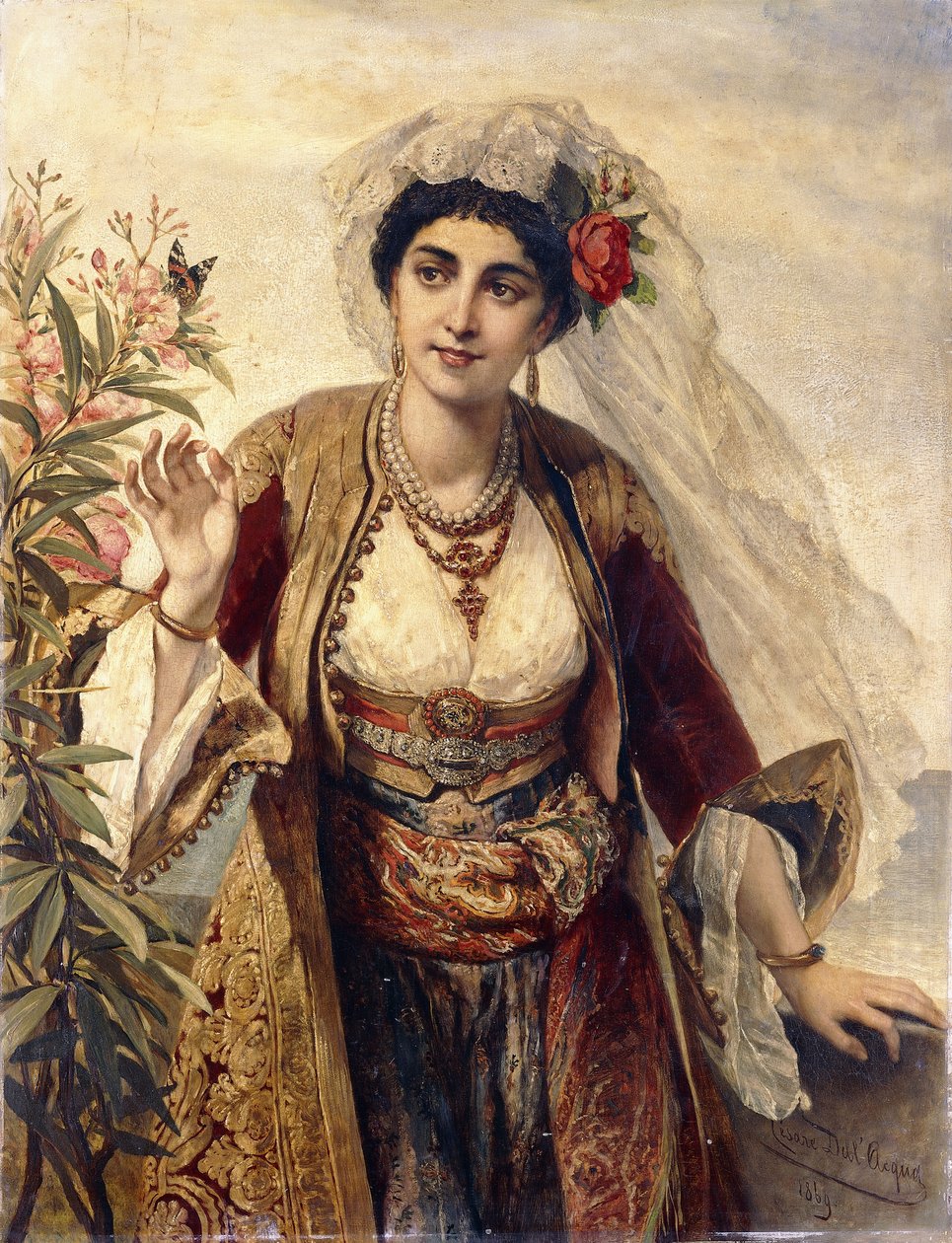 En exotisk skönhet, 1869 av Cesare Felix dell Acqua
