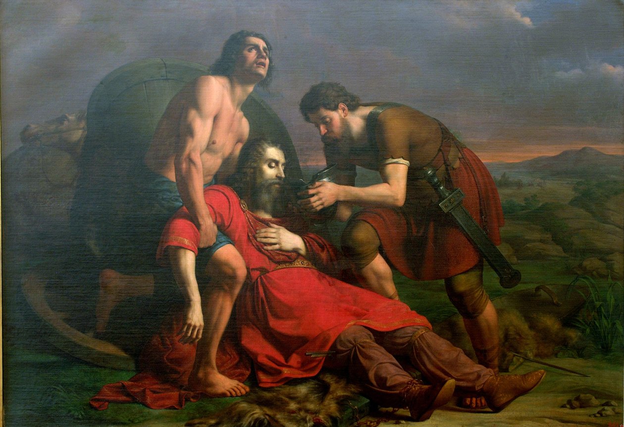Polystratos och den döende Darius, 1837 av Cesare Masini