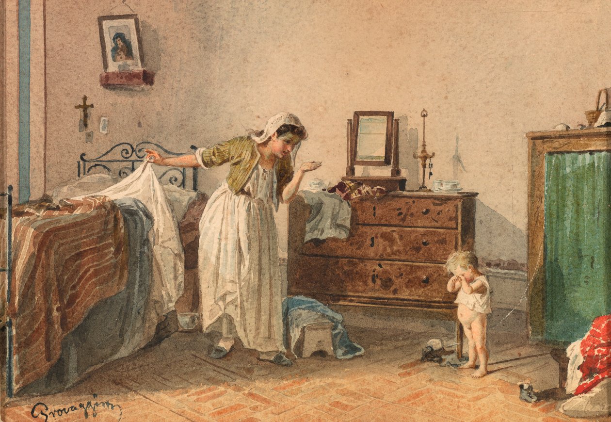 Tillrättavisning, 1800-talet. av Cesare Provaggi