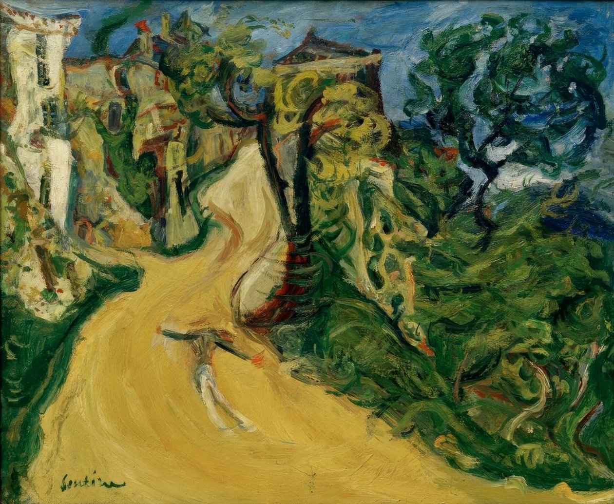 Ch.Soutine, blå figur (uppförsgatan i Cagnes) av Chaim Soutine