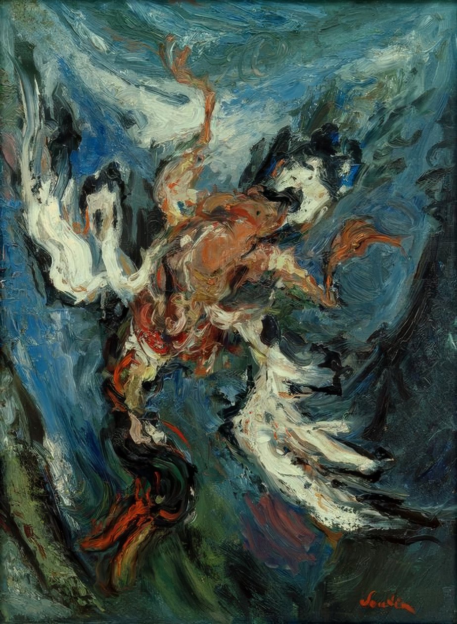 Ch. Soutine, anka på blå bakgrund av Chaim Soutine