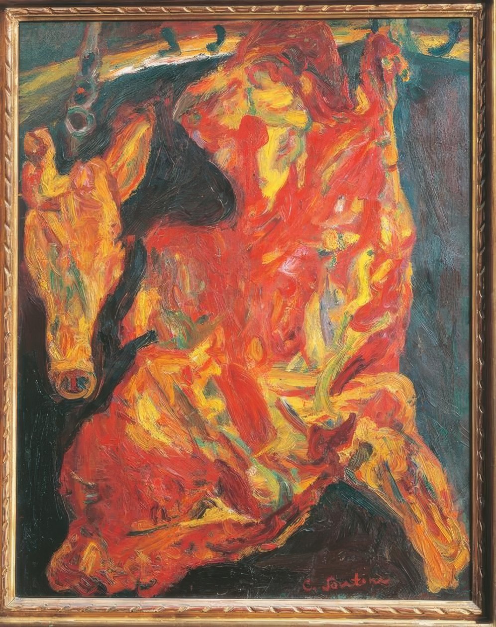 Chaïm Soutine, nötkött och kalvhuvud / målning 1925 av Chaim Soutine